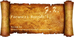 Ferenczi Kornél névjegykártya