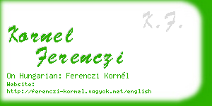 kornel ferenczi business card