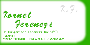 kornel ferenczi business card